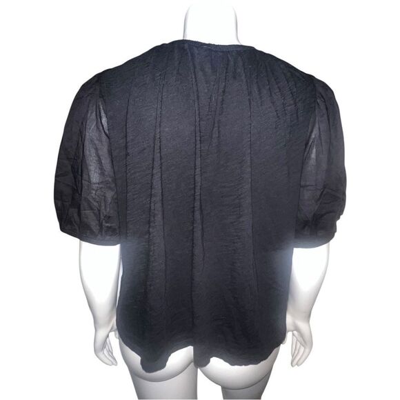 Old Navy Plus Size Black Jack Puff-Sleeve Slub-Knit Top XXL NWOT - Picture 4 of 9